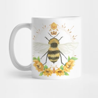 Daytime Bumble Bee with Sunflowers on Ivory Mug